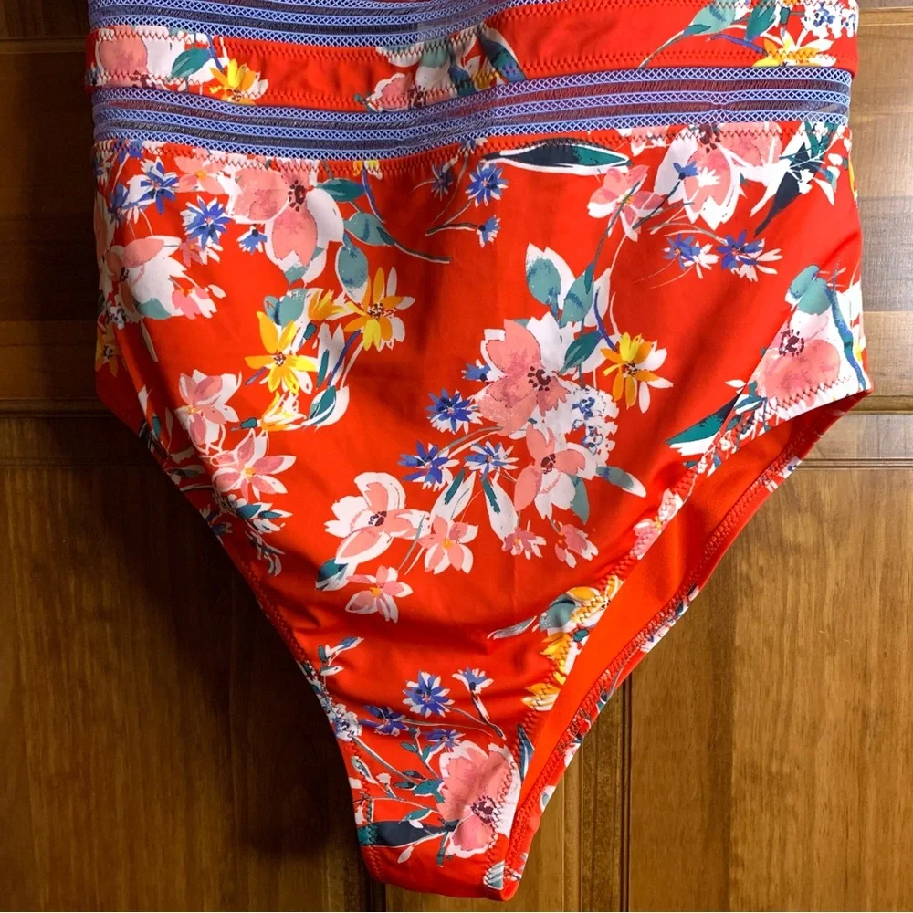 Women’s Jessica Simpson size large floral one piece bathing suit swim suit - Picture 2 of 7